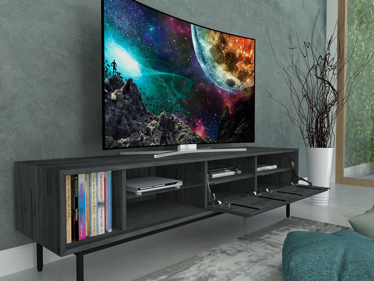 TV-LOWBOARD CAPELLA Grau 130x45x50 cm - Grau, Holz (130/50/45cm) - FURNLUX