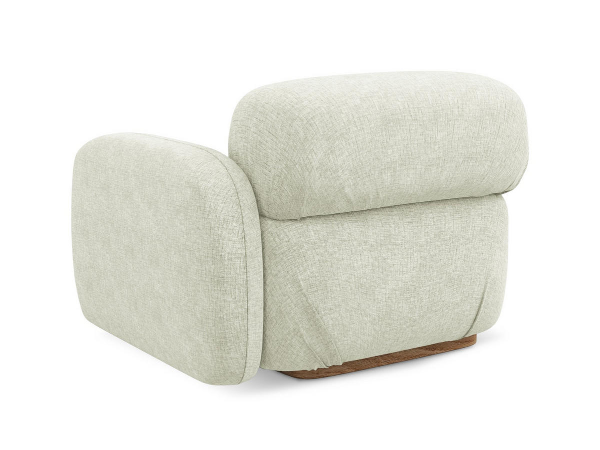 SOFAELEMENT Rechts Chenille Stoff Weiß - Weiß/Braun, Holz/Textil (95/73/95cm) - Makamii