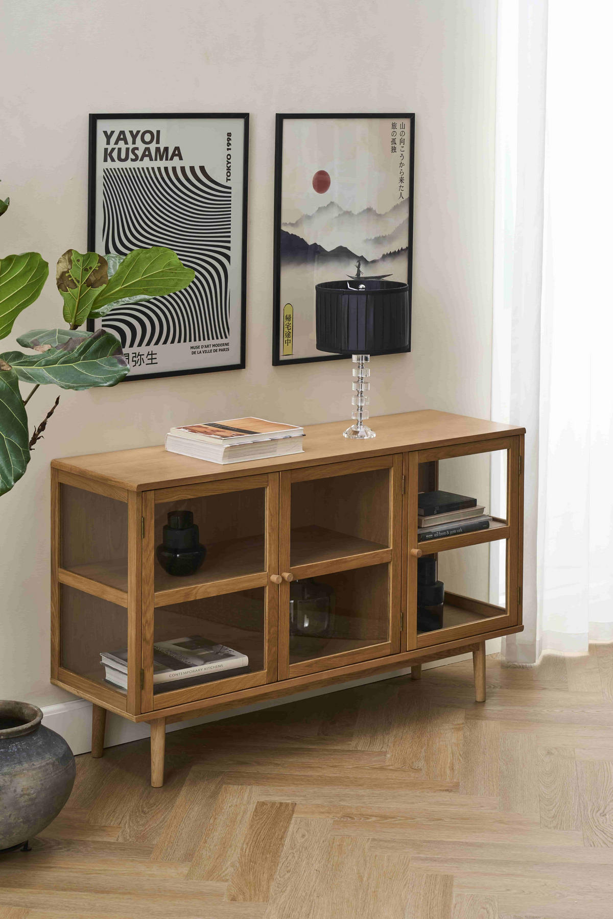 SIDEBOARD Eiche massiv - Eichefarben/Braun, Holz/Holzwerkstoff (137/80/40cm) - Furnhouse