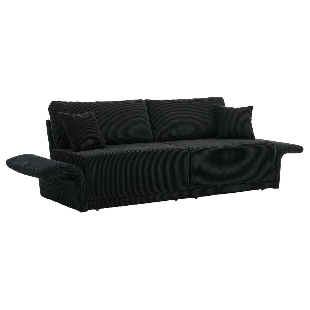 SOFA mit Schlaffunktion 182 cm Schwarz - Schwarz, Metall (182/84/88cm) - Meubliv