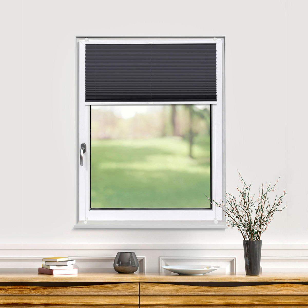 PLISSEE Thermo Basic 100 x 210cm Klemmfix ohne Bohren - Grau, Textil (100/210cm) - Deco-Raum