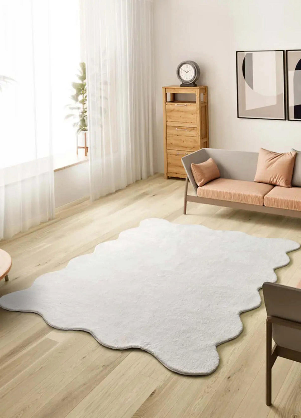 HOCHFLORTEPPICH Waschbar Weiß Mellow 120/170 cm - Weiß, Kunststoff/Textil (120/170cm) - Atticgo