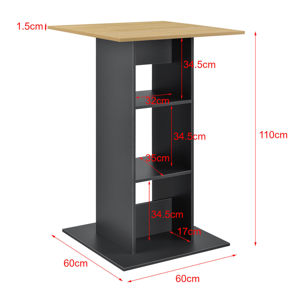 BARTISCH Visby - Braun, Holzwerkstoff (70/110/70cm) - [en.casa]
