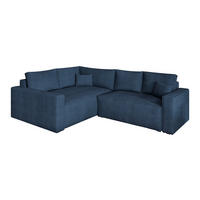 ROHOVÁ SEDAČKA ERONIS modrá - šedá/modrá, dřevo/textil (265/194cm) - MASSENO