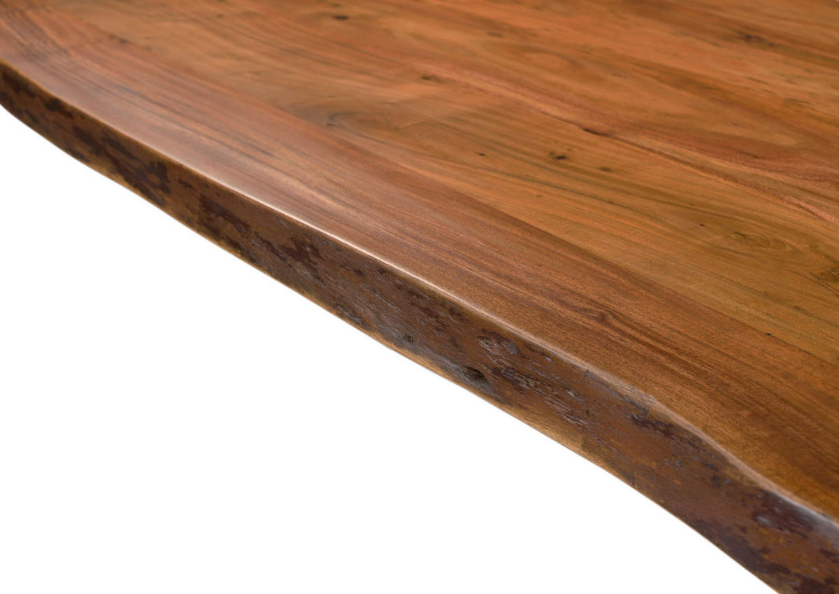 BAUMTISCH Akazie 200x100x76 natur lackiert / A-Gestell anthrazit matt FREEFORM 5 - Naturfarben, Holz (200/100/76cm) - Massivmoebel24