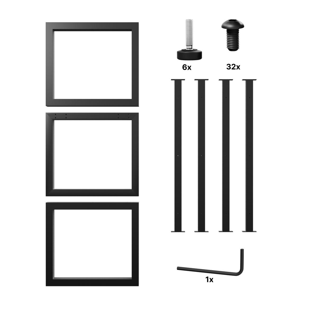 TISCHBEINE Eta Extreme Long Metall Schwarz 300/80/72 cm - Schwarz, Metall (80/72/300cm) - Metalo Pro