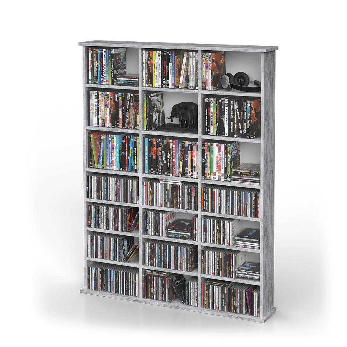 CD-REGAL Jukebox Beton 105.4 x 136 cm - Grau, Holzwerkstoff (105.4/136/19cm) - Vicco