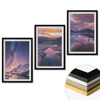 WANDBILDER 3er-Set - 40x60 cm Schwarzer Rahmen - Berge, Wasser, wunderschöne Landschaften - Schwarz, Kunststoff (40/60cm) - ArtPrintCave