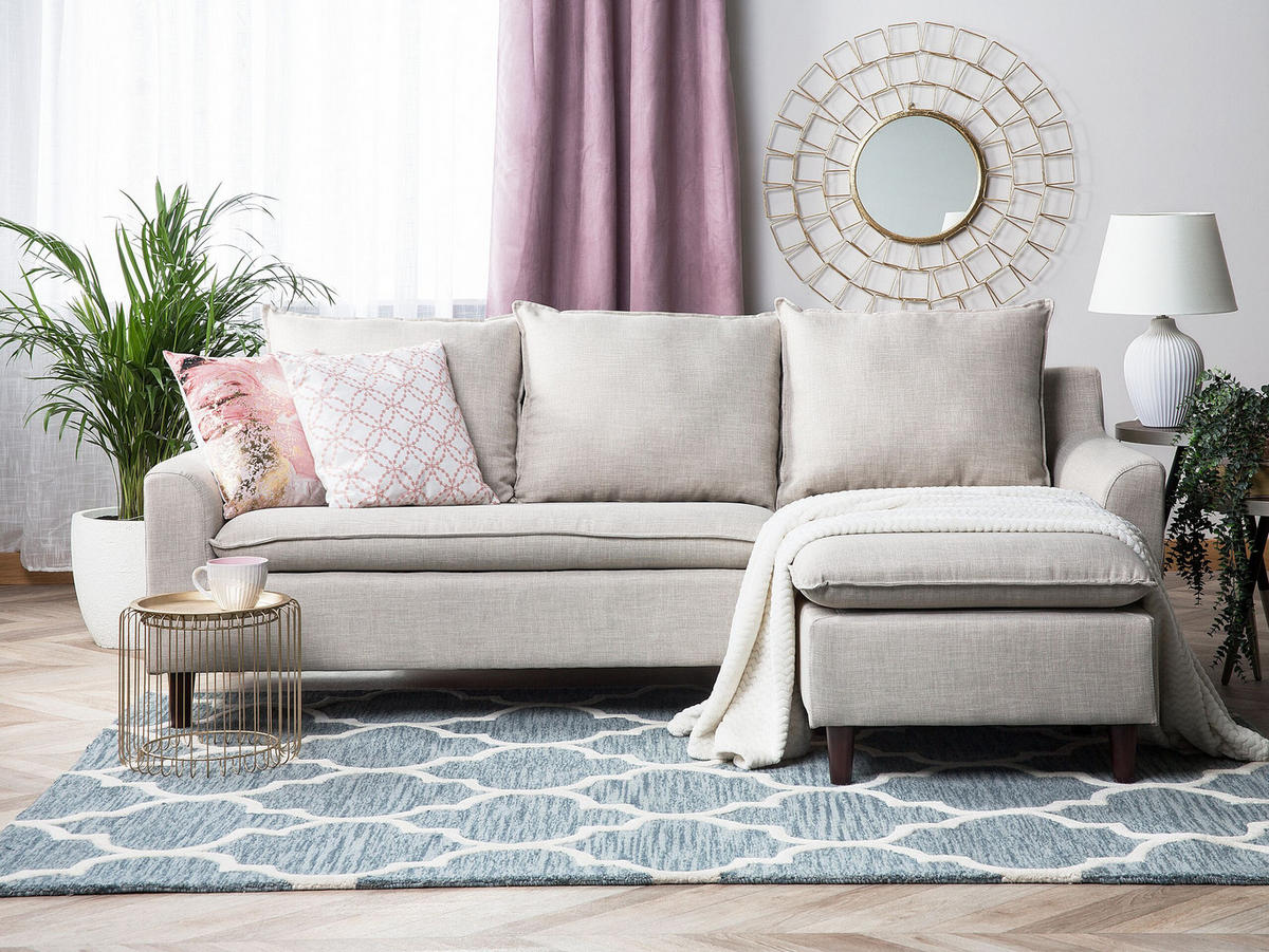 ECKSOFA Polsterbezug Beige Elvenes - Beige, Textil (206/140cm) - Beliani