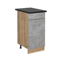 KÜCHENUNTERSCHRANK R-Line Beton 40 cm , AP Anthrazit - Honigeiche/Schieferfarben, Holzwerkstoff (40/81.6/60cm) - Vicco