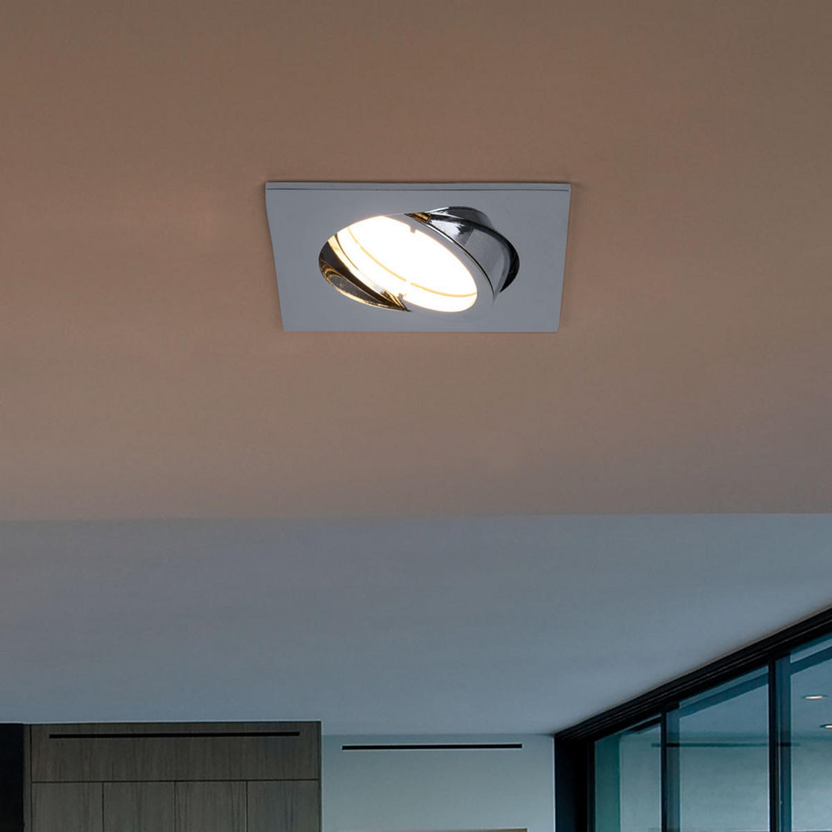 LED EINBAULEUCHTE Chrom Silber eckig - Silberfarben, Metall (8.2/8.2/2.5cm)