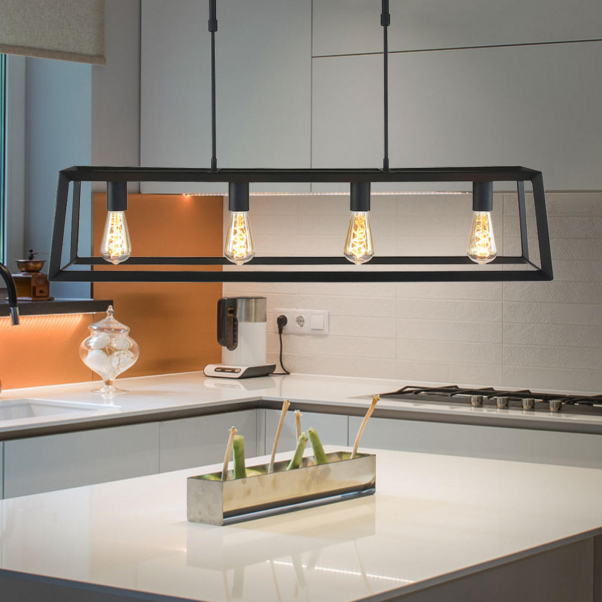 HÄNGELEUCHTE Buckley Metall Schwarz - Schwarz, Metall (100/20/130cm)