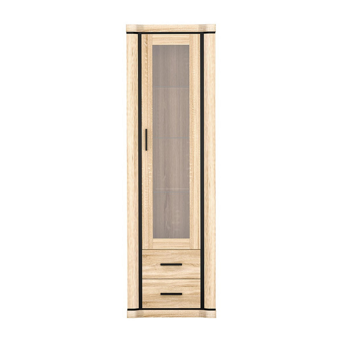 VITRINE Dallas D-16 58 x 192 x 45 cm Eiche Sonoma - Sonoma Eiche, Glas/Holzwerkstoff (58/192/45cm) - Koseto