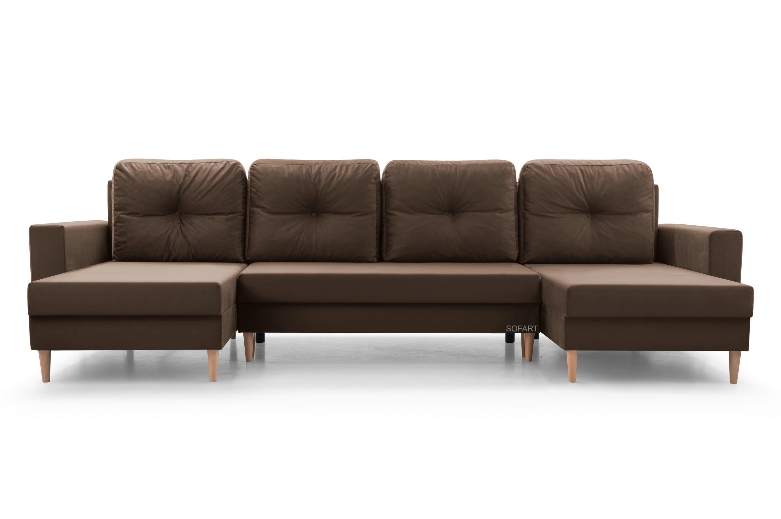 WOHNLANDSCHAFT - CARL U (Braun ) - Braun, Holzwerkstoff (300/90/142cm) - Möblo