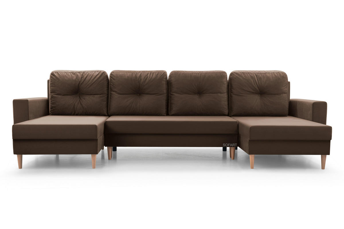 WOHNLANDSCHAFT - CARL U (Braun ) - Braun, Holzwerkstoff (300/90/142cm) - Möblo