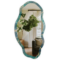 SPIEGEL 90x45 cm asymmetrisch mit Druck - Marmormuster - Transparent, Glas (45/90/0.4cm) - TULUP