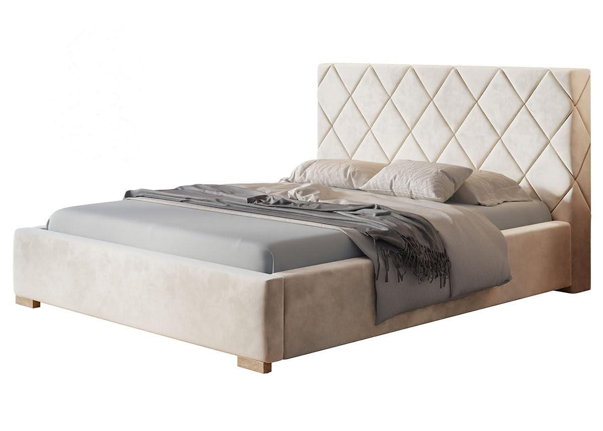 POLSTERBETT Málaga mit Kopfteil, 180x200 cm, Doppelbett mit Bettkasten und Lattenrost aus Holz, Velourstoff Rosa - Pink, Holz/Textil (180/200cm) - Alpi-Möbel