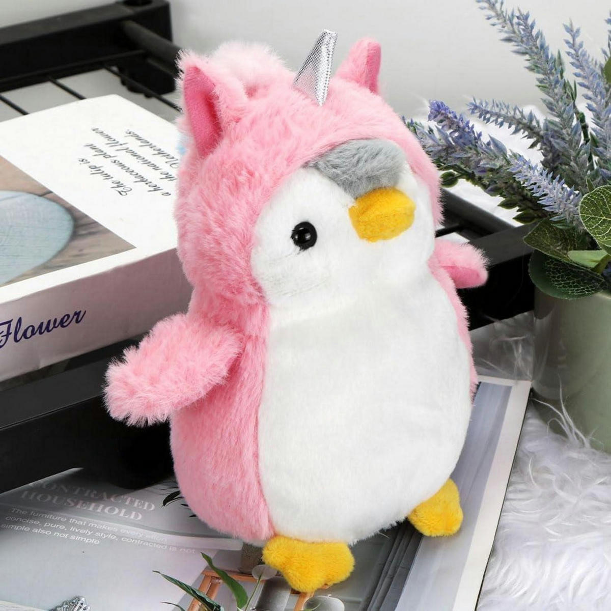 KUSCHELTIER Pinguin Rosa Einhorn 20 cm - Rosa, Textil (14/20cm)
