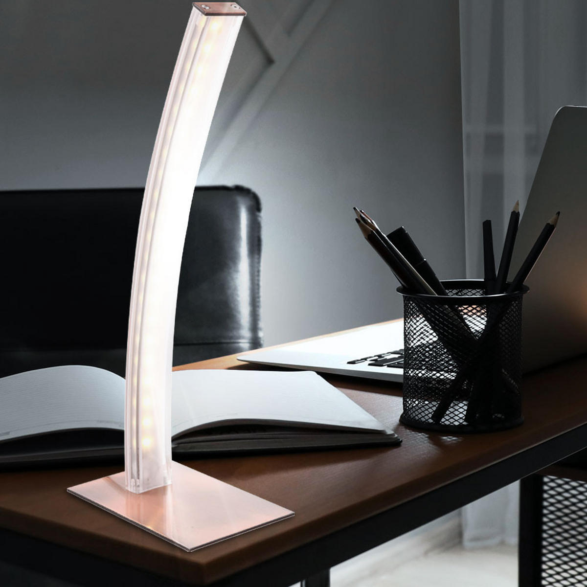 LED TISCHLEUCHTE Ace Kupfer satiniert - Kupferfarben, Metall (15/10/37cm) - Globo Lighting