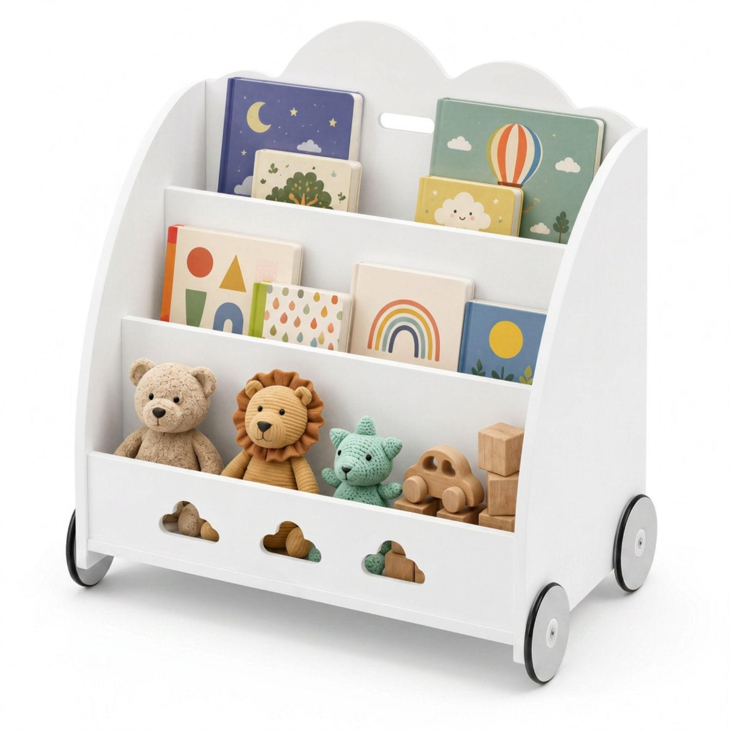 Coemo Aufbewahrungsrollwagen Weiß 42x57x65 cm