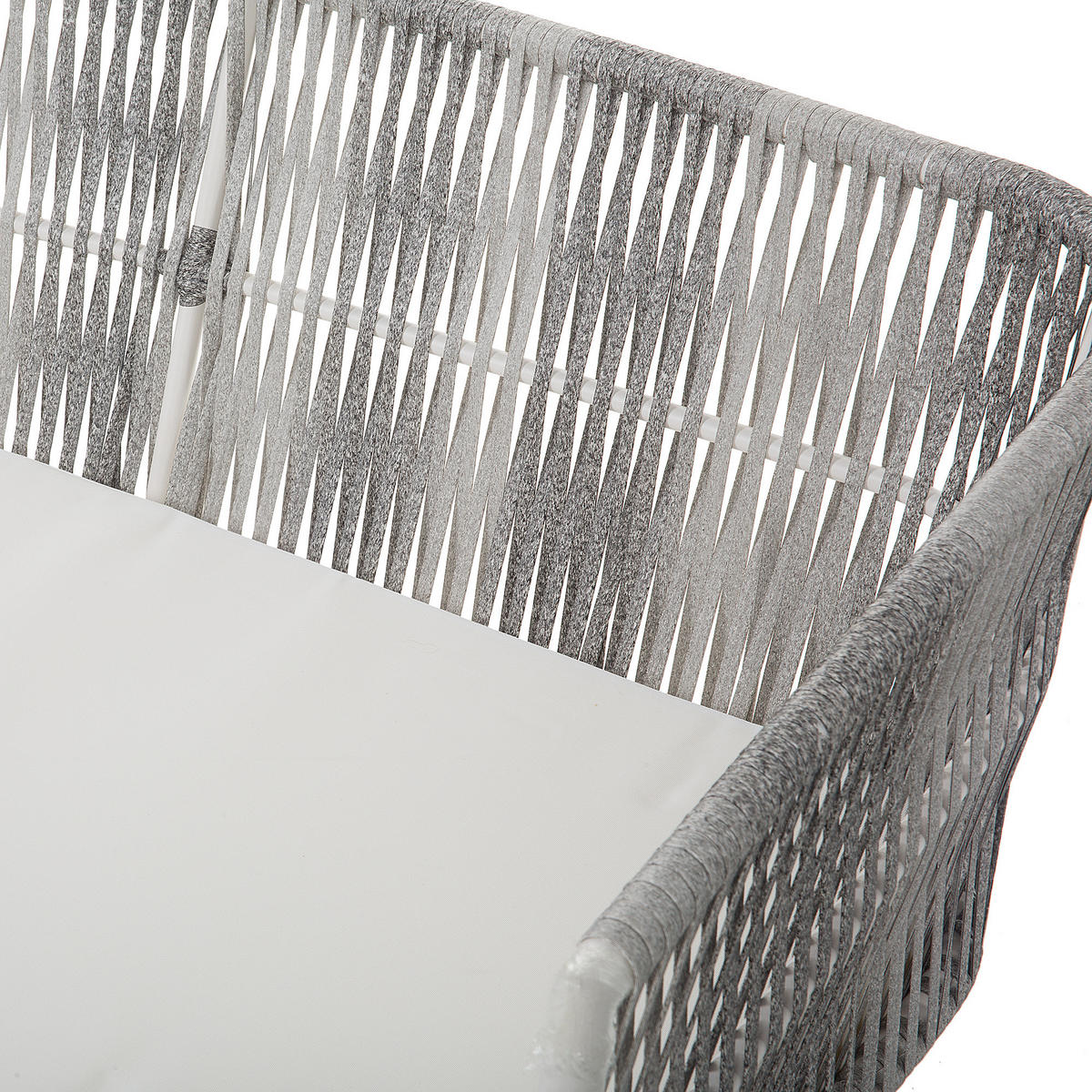LOUNGE-SET 4-sitzer Rattan Weiß Ragusa - Weiß, Kunststoff - Beliani