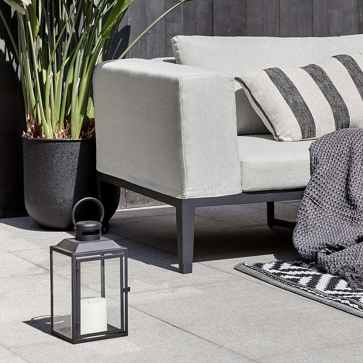 LATERNE Lighthouse - Schwarz, Metall (13/24/14cm) - Butlers