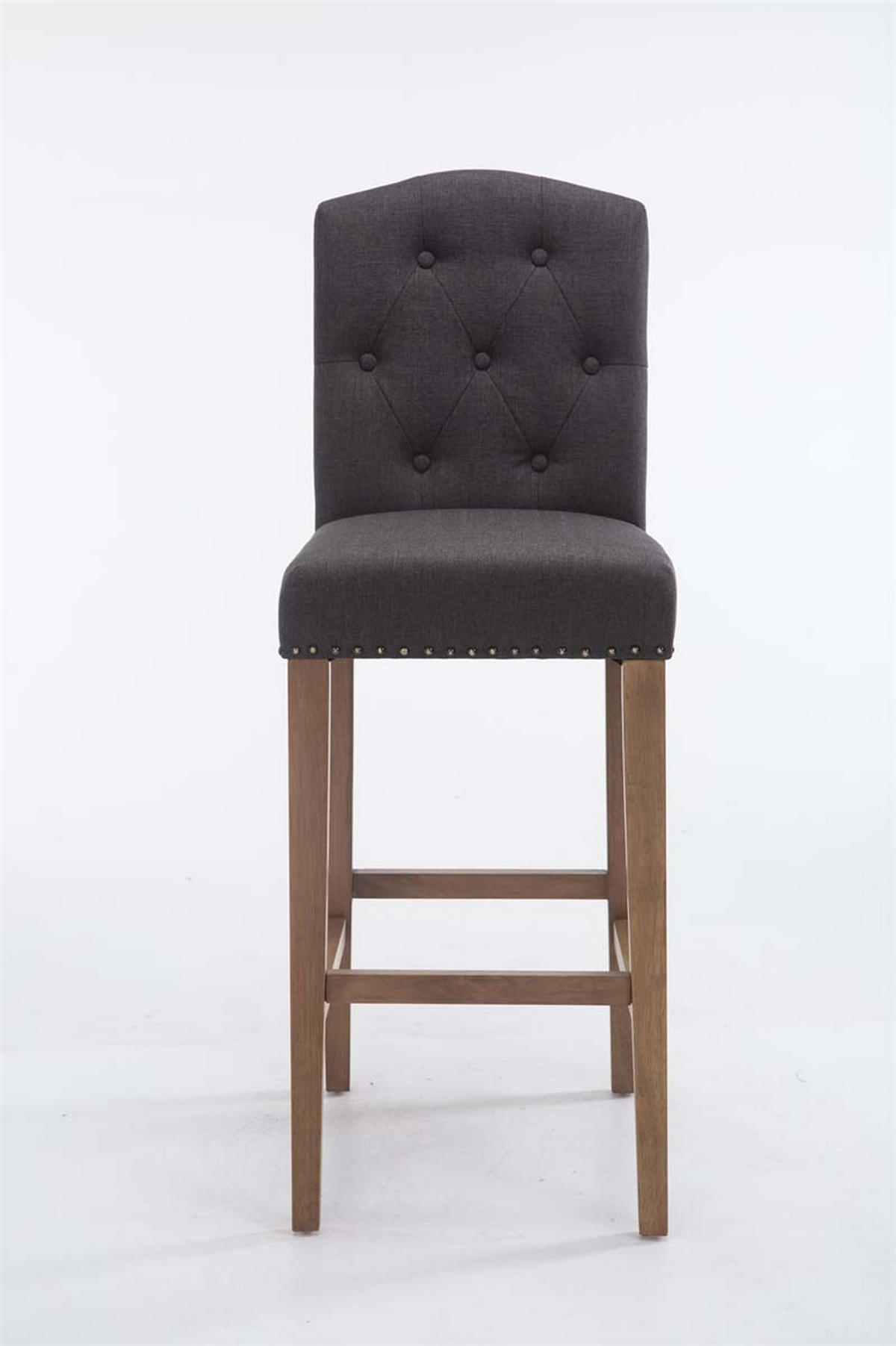 BARHOCKER Stoff dunkelgrau - Dunkelgrau/Naturfarben, Holz/Textil (42/113/57cm) - CLP