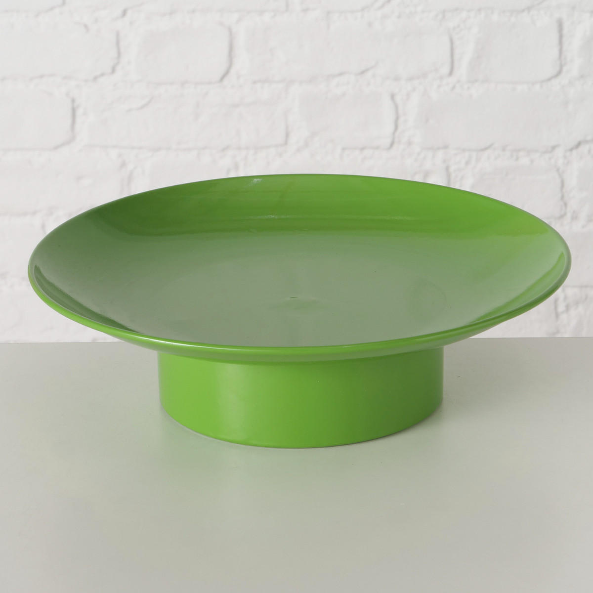 TABLETTS aus Metall auf einem Fuß Plana Grün - Grün, Metall (32.5/10cm) - Boltze Home