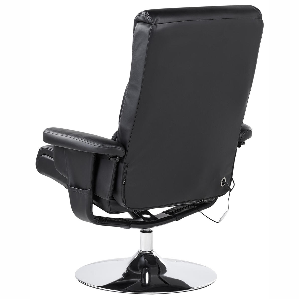 MASSAGESTUHL mit Fußstütze Kunstleder Schwarz Legend - Schwarz, Kunststoff (76/100/78cm) - Beliani