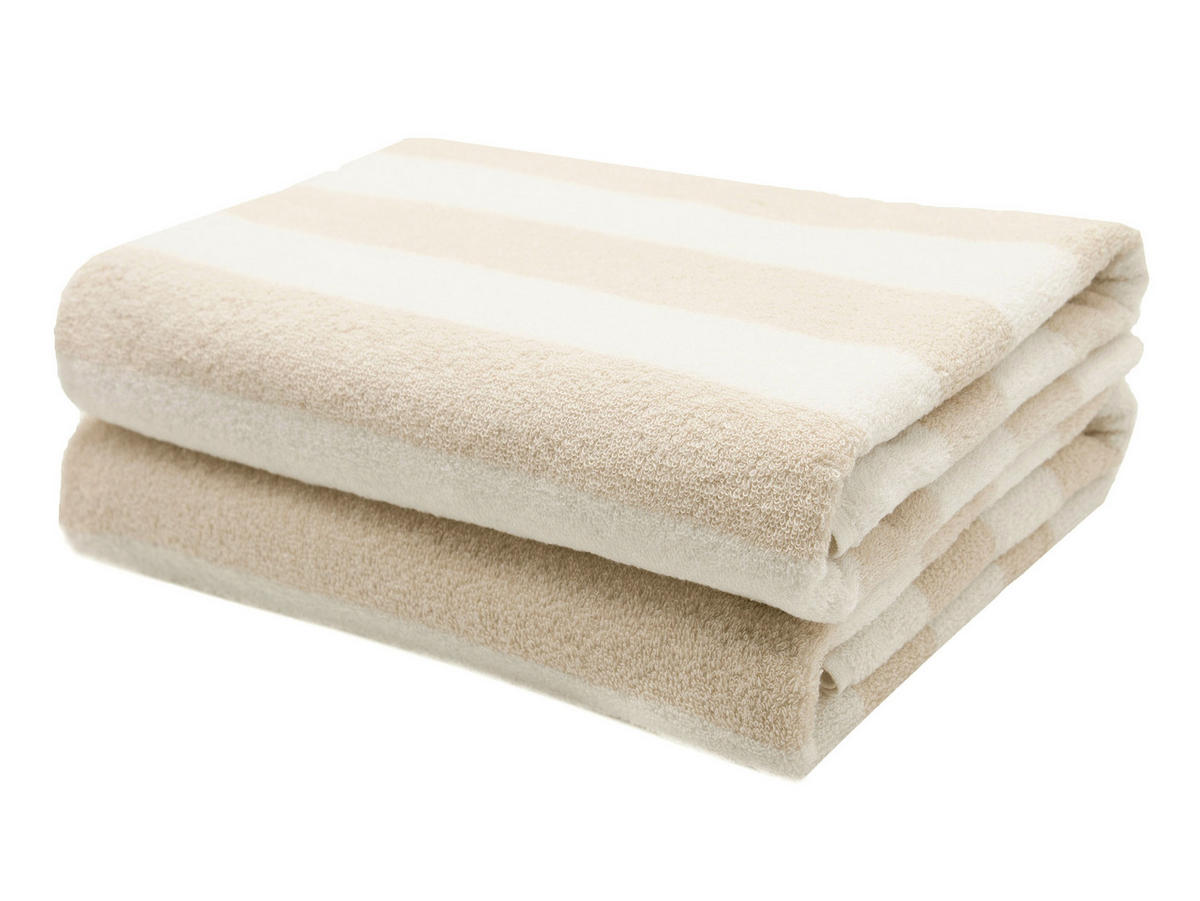 DUSCHTÜCHER, 2er-Set, 75x140 cm, 100% Baumwolle, Braun - Beige, Textil (75/140cm) - Zollner