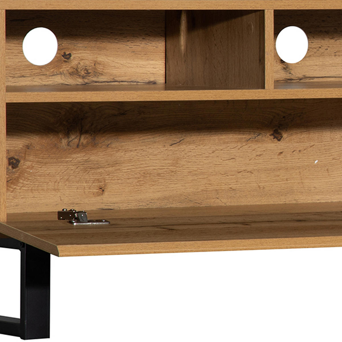 TV-SCHRANK aus MDF 180x38x50 cm Eiche/Anthrazit mit Push-Open-Funktion und großem Stauraum - Alteiche, Holzwerkstoff (180/50/38cm) - Modfu