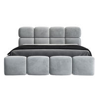 POLSTERBETT MONAKO 160x200 Hellgrau - Hellgrau, Textil (160/200cm) - A&J MöbelLand