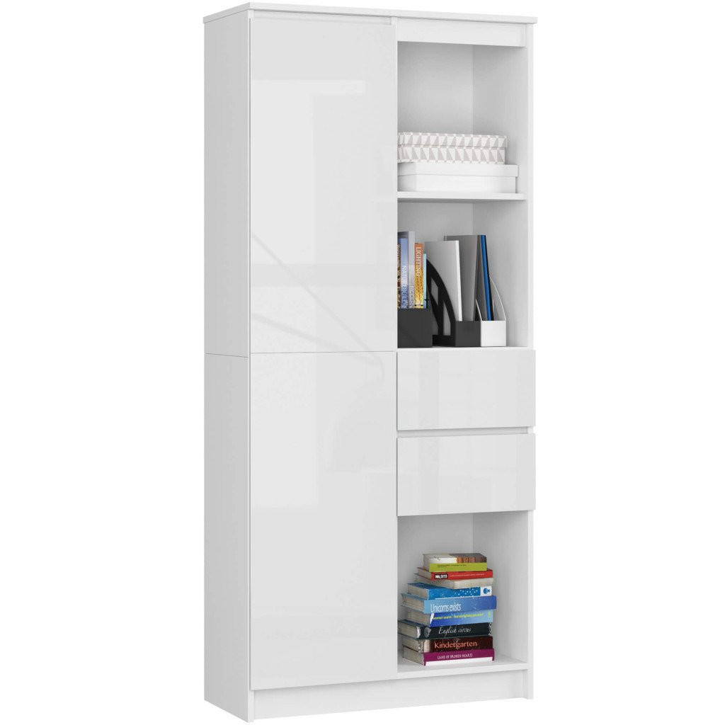 RAUMHIRSCH FURNITURE STOJANOVÁ POLIČKA Bílá, Lesklá bílá 180/80/35