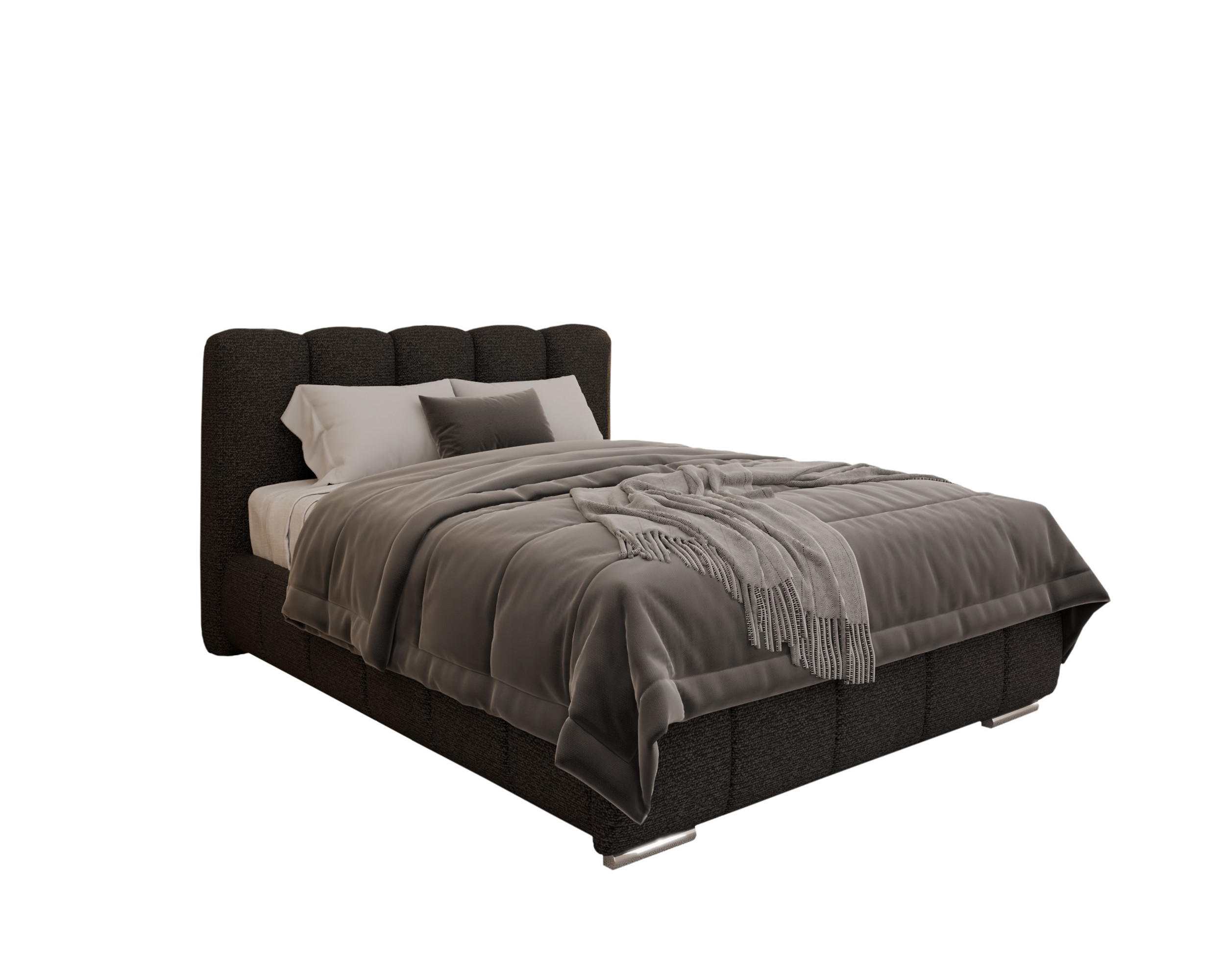POLSTERBETT Zaira 140x200cm – Elegantes Polsterbett für modernen Wohnstil , ohne matratze, schwarz - Schwarz, Holz (100/200cm) - Homesy