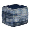 SITZPOUF 45x45x45 cm quadratisch Blau aus Jeans Baumwolle Füllung - Blau, Textil (45/45/45cm) - WOMO-DESIGN