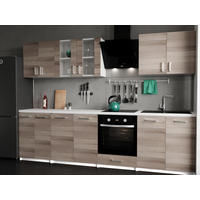 KÜCHENZEILE LECO 280 eiche nelson - Dunkelbraun, Holzwerkstoff (280/82/46cm) - roe furniture
