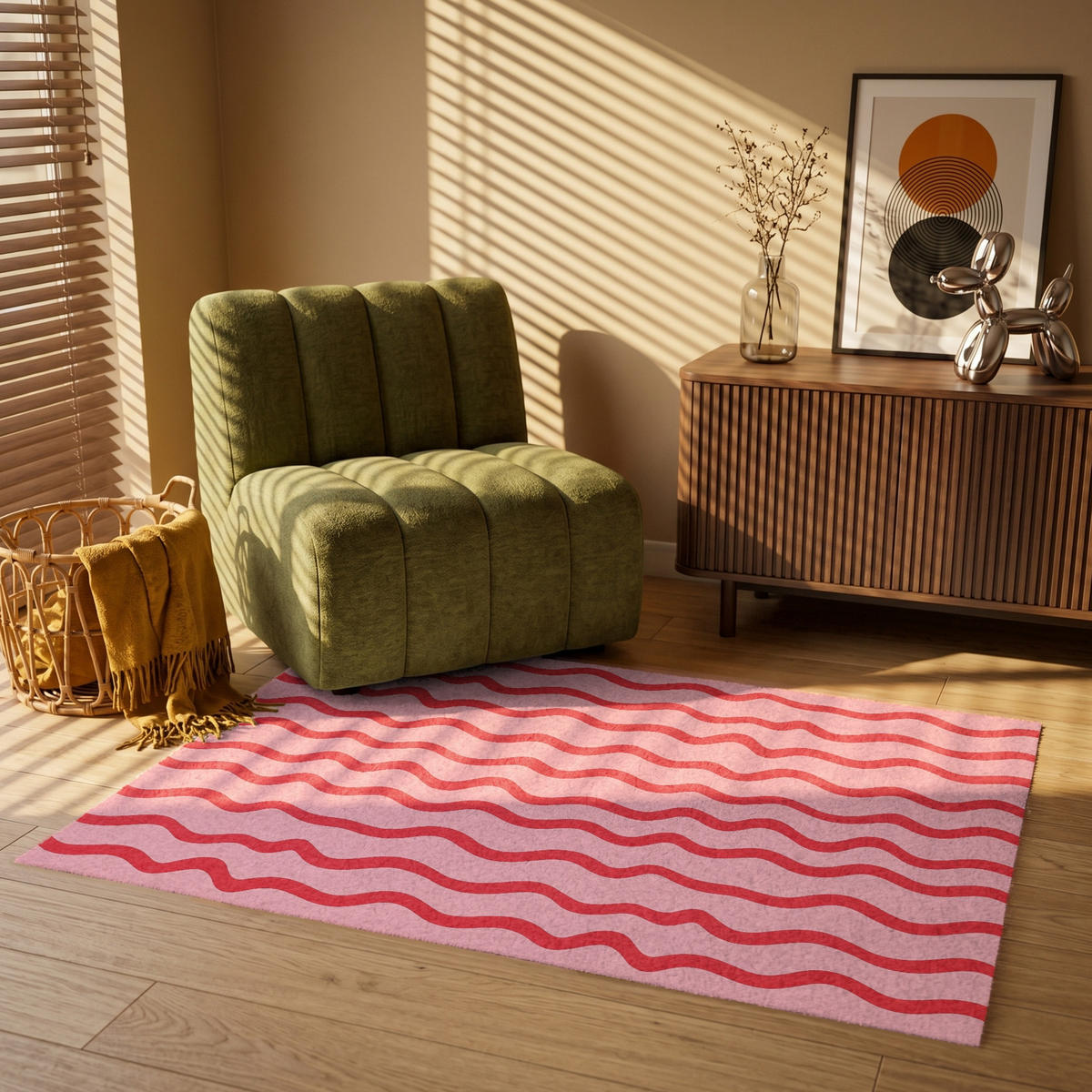 KOBERCE - Hravé - vzor - červená - 120x80 cm - červená, textil/plast (120/0.4cm) - OnlyWow