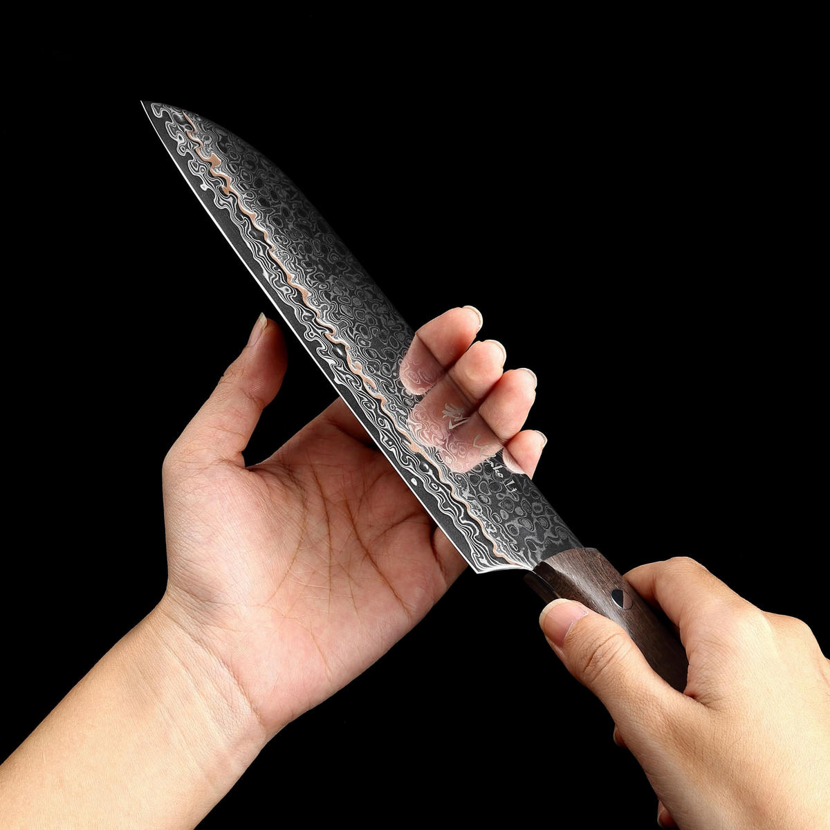 SANTOKUMESSER 18 cm - Kupferfarben, Holz/Metall (1cm) - Wakoli