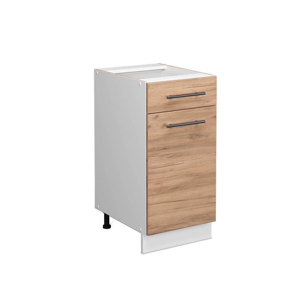 KÜCHENUNTERSCHRANK Fame-Line Goldkraft Eiche 40 cm ohne AP - Eiche Wotan/Weiß, Holzwerkstoff (40/82/51.6cm) - Vicco