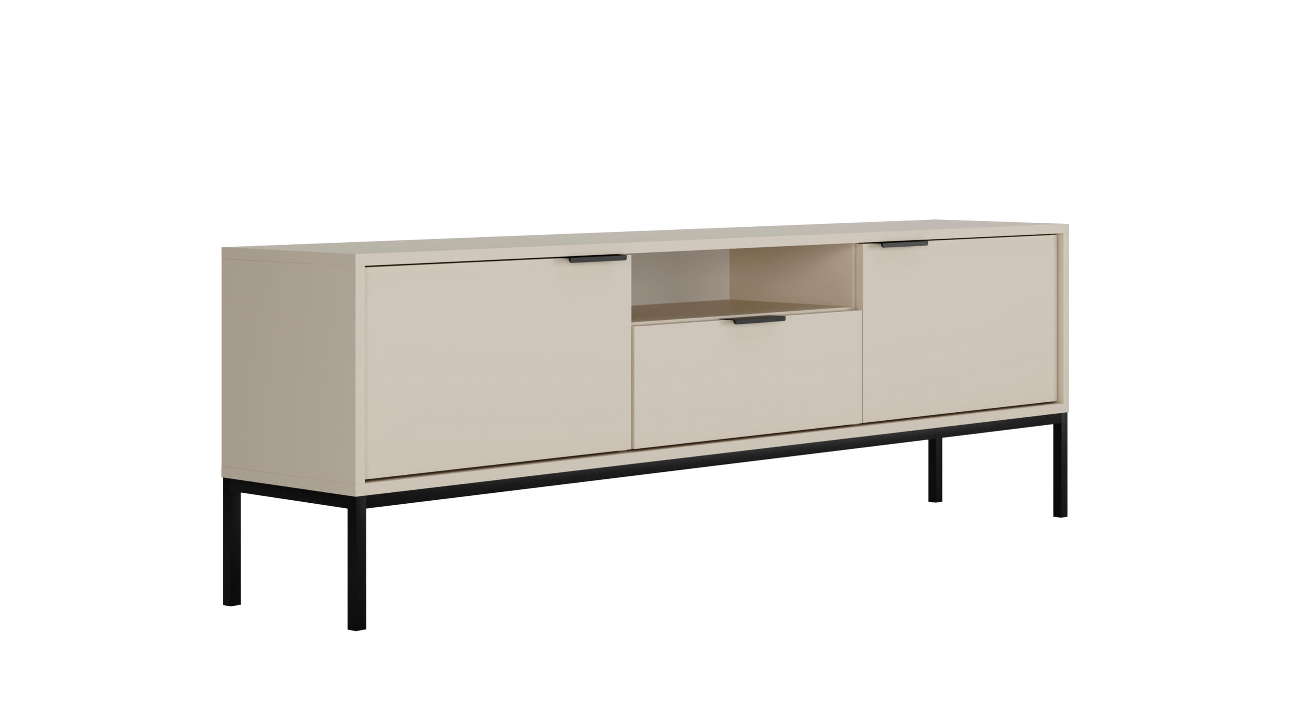 LOWBOARD Austin II béžová, černá 33/56,4/175 cm - černá/béžová, kompozitní dřevo (33/56/175cm) - RAUMHIRSCH FURNITURE
