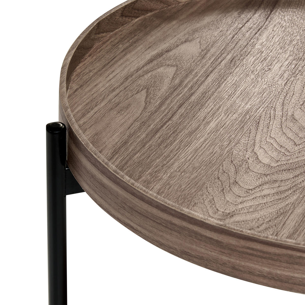 SIDOBORD mörkbrunt Lander - Brun, Träbaserade material (49/49/54cm) - Beliani