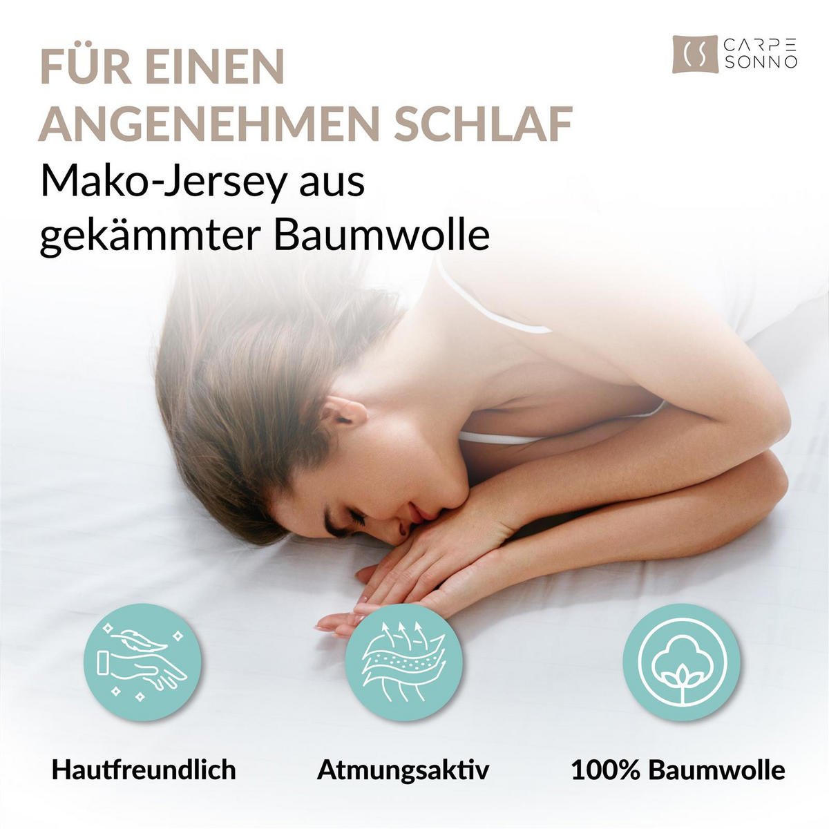JERSEY-SPANNBETTLAKEN 180x220 - 200x220 Feine Bettlaken aus 100% Baumwolle, Spannbetttuch Laken Uni Schwarz - Schwarz, Textil (200/220cm) - Carpe Sonno