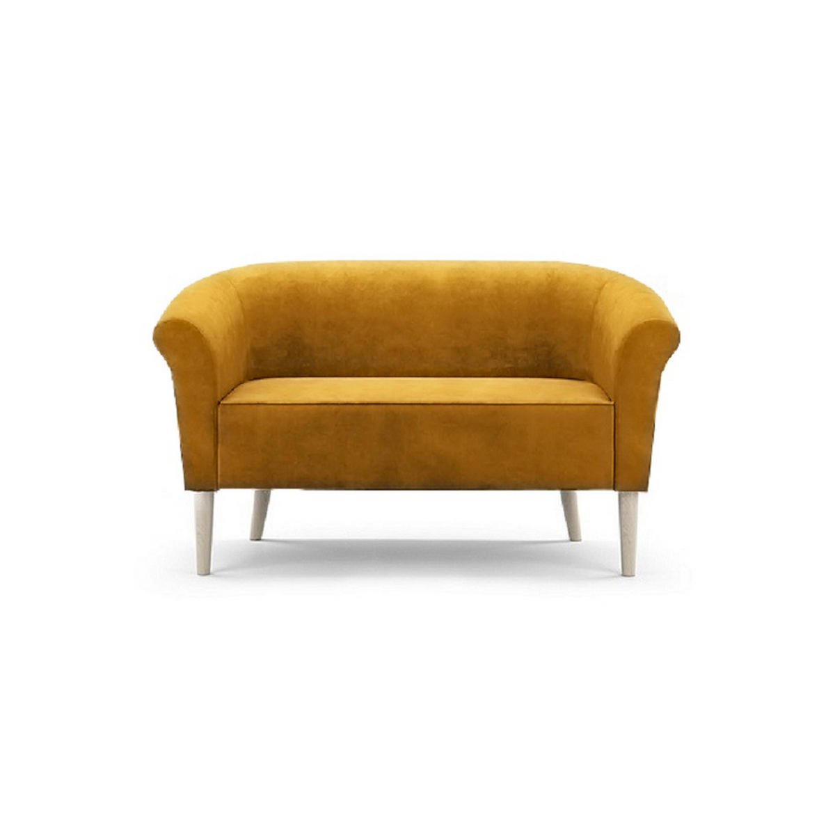 SOFA Pero Honig, Buchenholz Beine, Sofa im skandinavischen Stil - Buchefarben/Honig, Holzwerkstoff (132/70/57cm) - Bettso