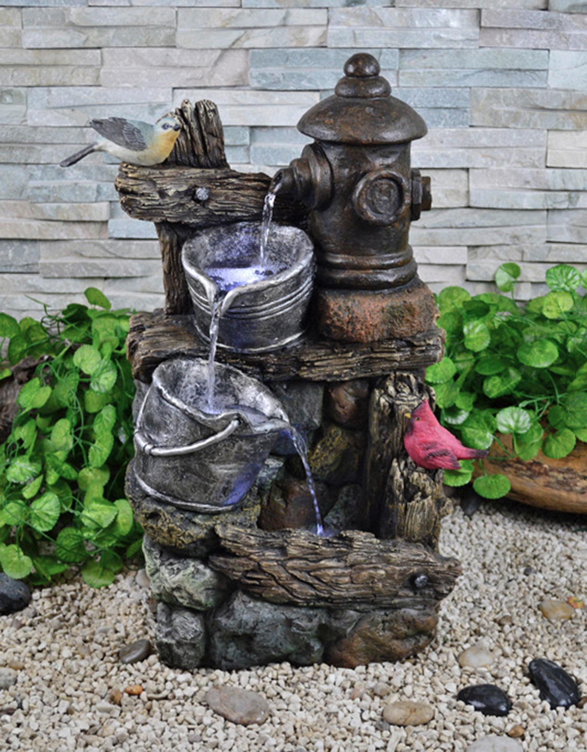 BRUNNEN Konrad Holz-/Stein-Optik Braungrau 60x36x25cm - Braun, Kunststoff (25/36/60cm) - DELUKE