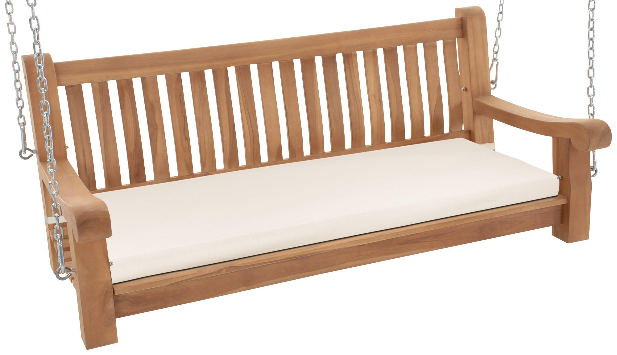 SCHAUKELBANK Muver Holz Creme Hängebank - Creme, Holz (150/62/70cm) - DELUKE