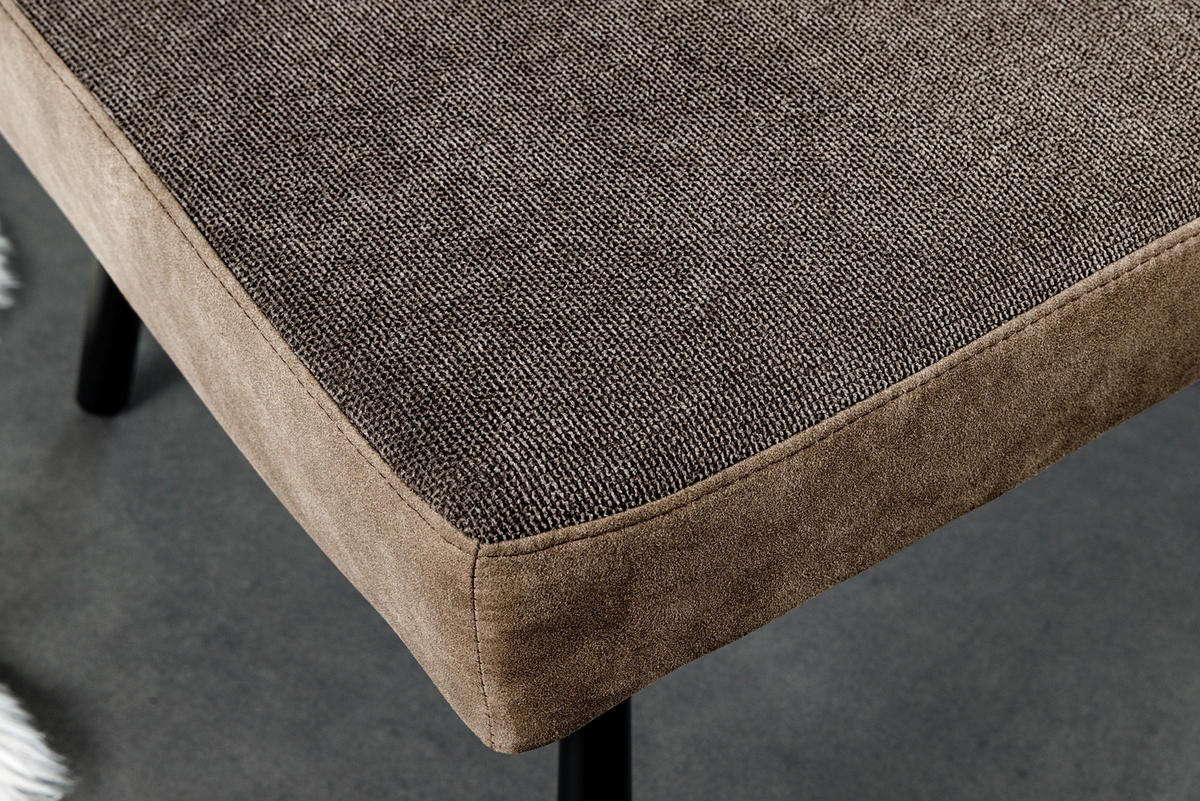 SITZBANK BIG GEORGE Flachgewebe Taupe 160 cm - Taupe/Schwarz, Textil/Metall (160/90/69cm) - riess-ambiente