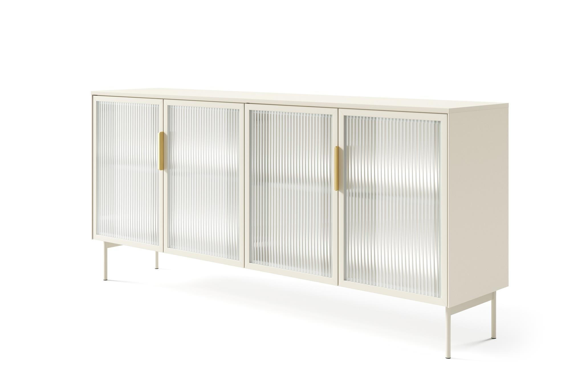 SIDEBOARD Ilumi Kaschmir, Viertürig mit LED - Kaschmir, Holzwerkstoff (181/83/39cm) - Bettso