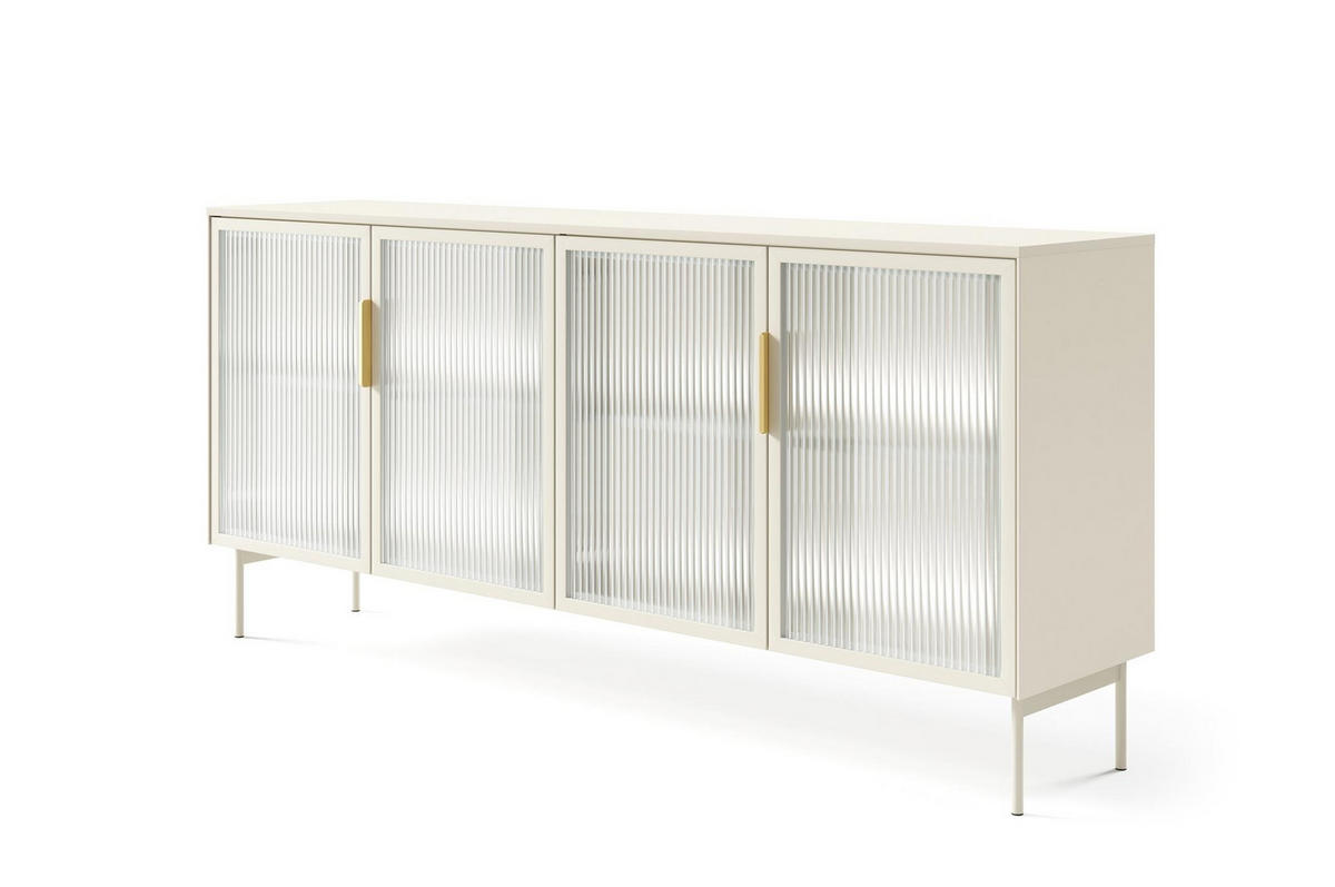 SIDEBOARD Ilumi Kaschmir, Viertürig mit LED - Kaschmir, Holzwerkstoff (181/83/39cm) - Bettso