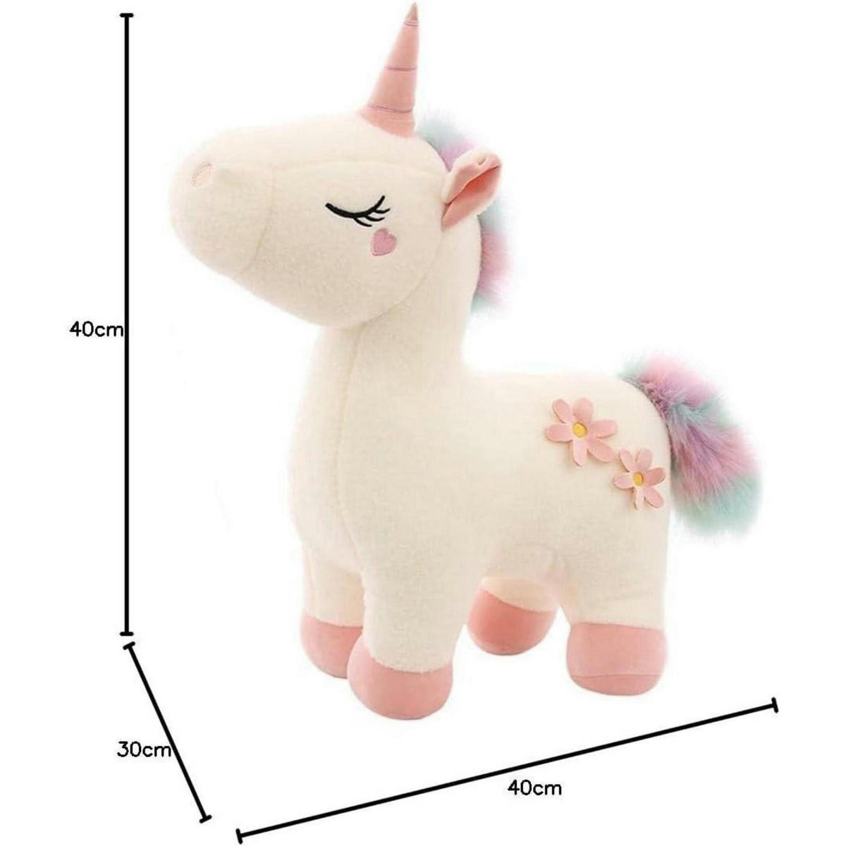 PLÜSCHTIER Einhorn Weiß 40 cm - Multicolor, Textil (30/40cm)