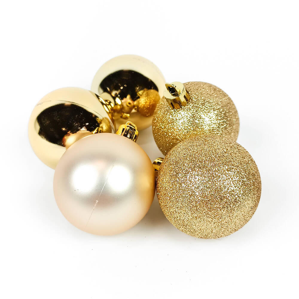 WEIHNACHTSKUGELN 5er-Set Ø 5 cm - Goldfarben, Kunststoff (5/6.2/5cm) - Atmosphera Createur d´interieur